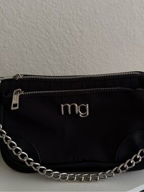Black Chain-Handle Shoulder Bag